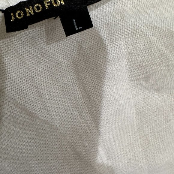 JO NO FUI Beige/off-white Rhinestone Cotton Dress - Picture 5 of 9